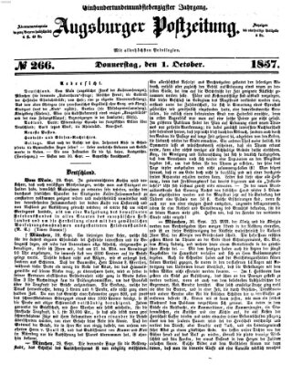 Augsburger Postzeitung Donnerstag 1. Oktober 1857