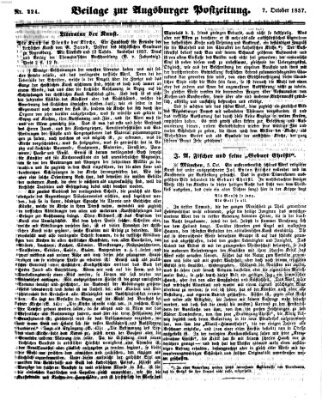 Augsburger Postzeitung Mittwoch 7. Oktober 1857