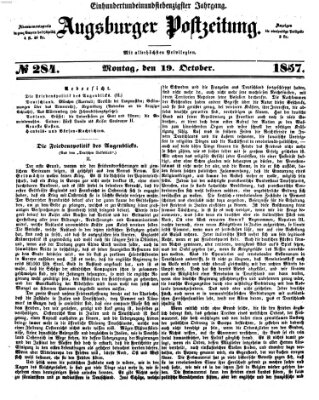 Augsburger Postzeitung Montag 19. Oktober 1857