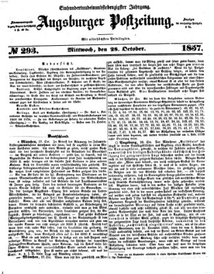 Augsburger Postzeitung Mittwoch 28. Oktober 1857