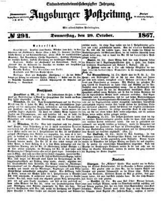 Augsburger Postzeitung Donnerstag 29. Oktober 1857