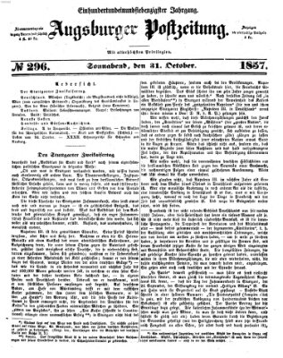 Augsburger Postzeitung Samstag 31. Oktober 1857