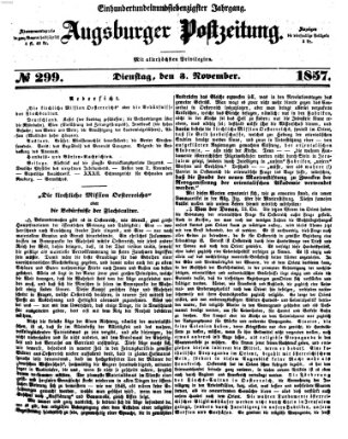 Augsburger Postzeitung Dienstag 3. November 1857