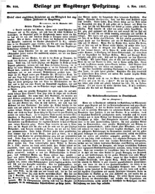 Augsburger Postzeitung Freitag 6. November 1857