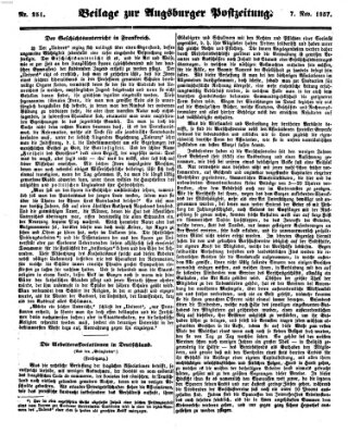 Augsburger Postzeitung Samstag 7. November 1857