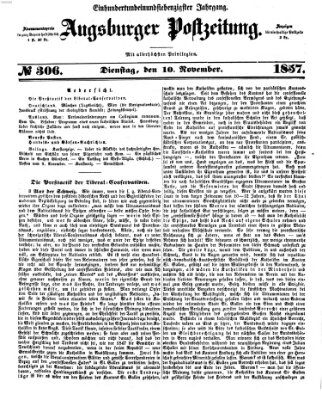 Augsburger Postzeitung Dienstag 10. November 1857