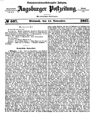 Augsburger Postzeitung Mittwoch 11. November 1857