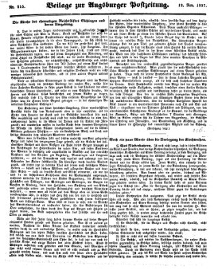 Augsburger Postzeitung Donnerstag 12. November 1857