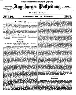 Augsburger Postzeitung Samstag 14. November 1857