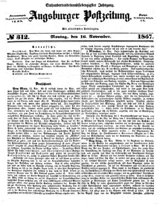 Augsburger Postzeitung Montag 16. November 1857