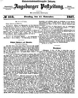 Augsburger Postzeitung Dienstag 17. November 1857