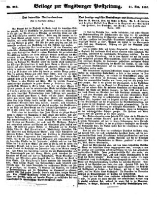 Augsburger Postzeitung Samstag 21. November 1857