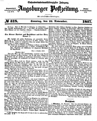 Augsburger Postzeitung Sonntag 22. November 1857