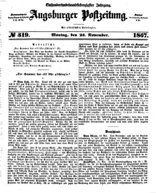 Augsburger Postzeitung Montag 23. November 1857