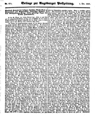 Augsburger Postzeitung Dienstag 1. Dezember 1857