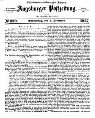 Augsburger Postzeitung Donnerstag 3. Dezember 1857