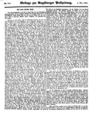 Augsburger Postzeitung Freitag 4. Dezember 1857