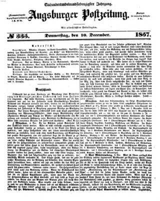 Augsburger Postzeitung Donnerstag 10. Dezember 1857