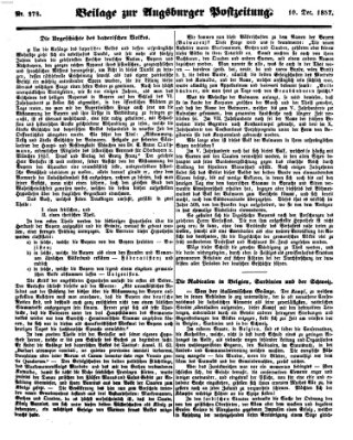 Augsburger Postzeitung Donnerstag 10. Dezember 1857