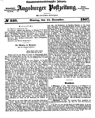 Augsburger Postzeitung Montag 14. Dezember 1857