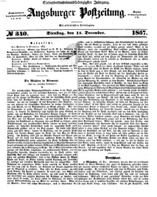 Augsburger Postzeitung Dienstag 15. Dezember 1857