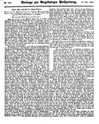 Augsburger Postzeitung Mittwoch 16. Dezember 1857