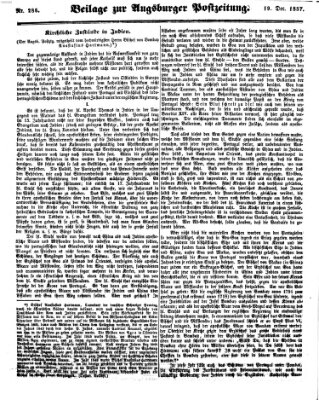 Augsburger Postzeitung Samstag 19. Dezember 1857