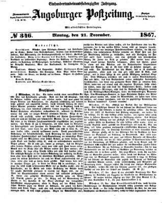 Augsburger Postzeitung Montag 21. Dezember 1857