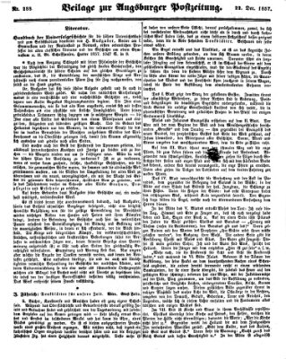 Augsburger Postzeitung Dienstag 22. Dezember 1857