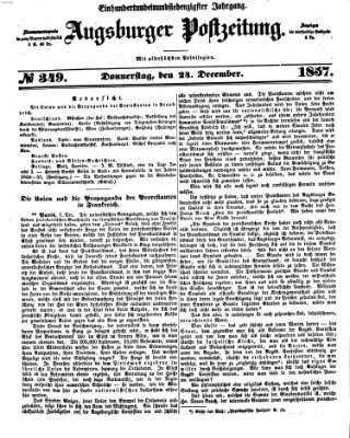 Augsburger Postzeitung Donnerstag 24. Dezember 1857