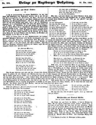 Augsburger Postzeitung Donnerstag 31. Dezember 1857