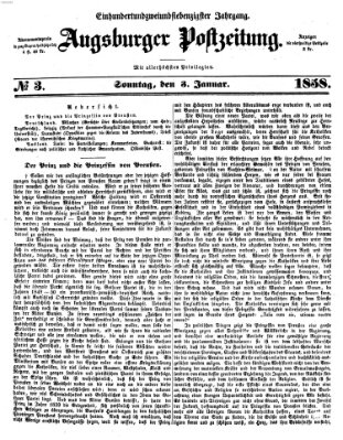 Augsburger Postzeitung Sonntag 3. Januar 1858