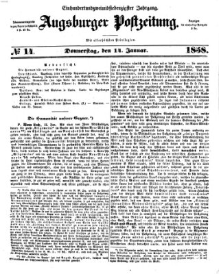 Augsburger Postzeitung Donnerstag 14. Januar 1858