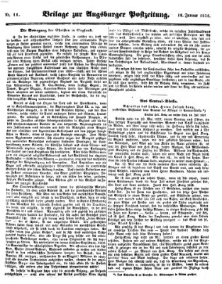 Augsburger Postzeitung Samstag 16. Januar 1858