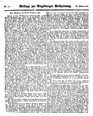 Augsburger Postzeitung Mittwoch 20. Januar 1858