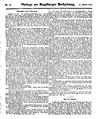 Augsburger Postzeitung Donnerstag 21. Januar 1858