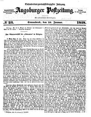 Augsburger Postzeitung Samstag 23. Januar 1858