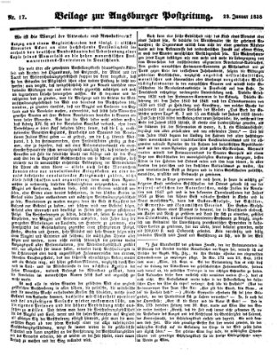 Augsburger Postzeitung Samstag 23. Januar 1858