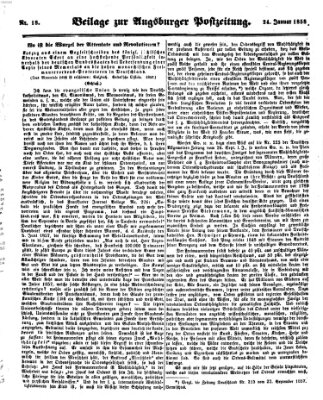 Augsburger Postzeitung Sonntag 24. Januar 1858