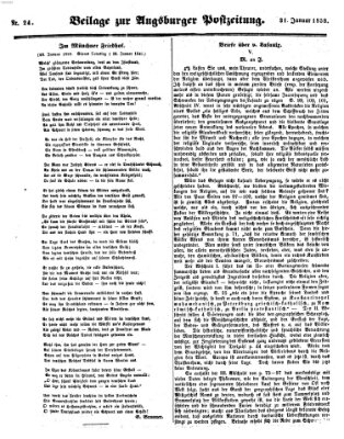 Augsburger Postzeitung Sonntag 31. Januar 1858