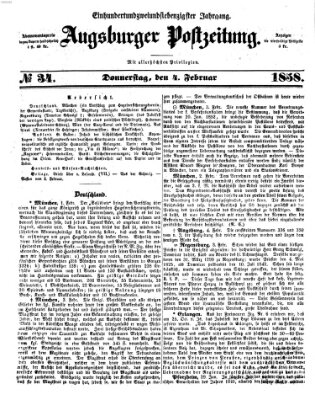 Augsburger Postzeitung Donnerstag 4. Februar 1858