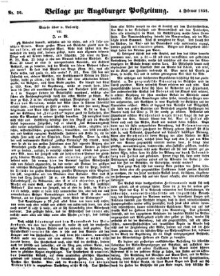 Augsburger Postzeitung Donnerstag 4. Februar 1858