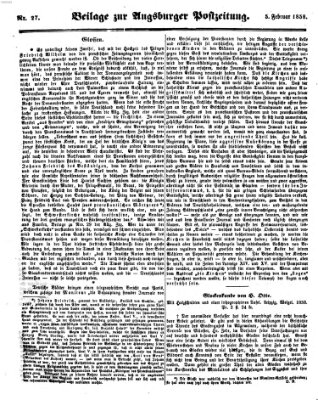 Augsburger Postzeitung Freitag 5. Februar 1858