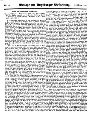 Augsburger Postzeitung Donnerstag 11. Februar 1858