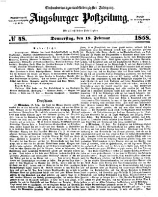 Augsburger Postzeitung Donnerstag 18. Februar 1858