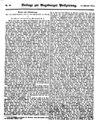 Augsburger Postzeitung Freitag 19. Februar 1858
