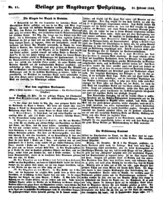 Augsburger Postzeitung Sonntag 21. Februar 1858