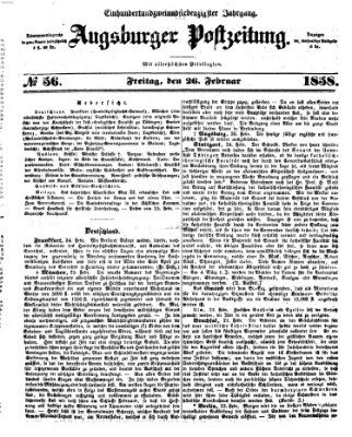 Augsburger Postzeitung Freitag 26. Februar 1858