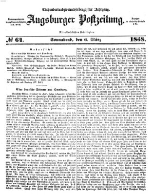 Augsburger Postzeitung Samstag 6. März 1858