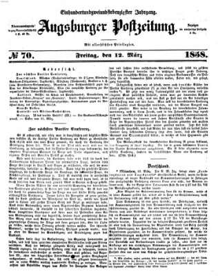 Augsburger Postzeitung Freitag 12. März 1858